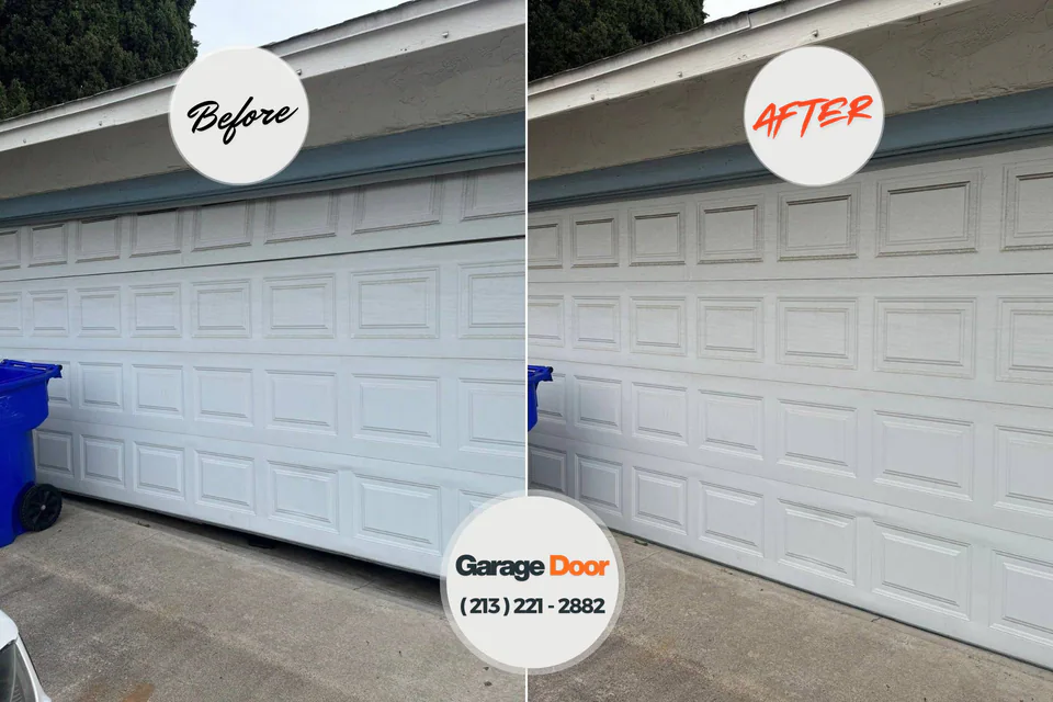Before and after: garage door repair Centerville, TX